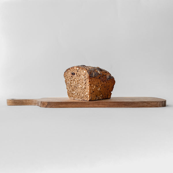 Elegantná oválna servírovacia doska s rukoväťou – orechové drevo, 41 × 12 cm