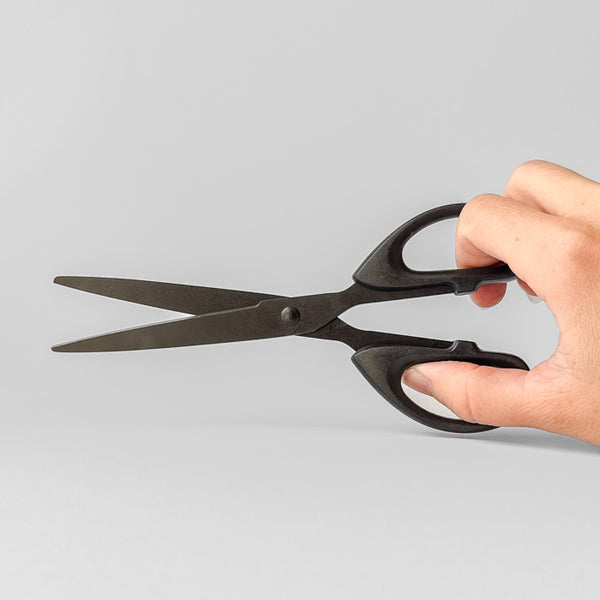 Stainless steel scissors - black, 18 cm, with non-stick coating