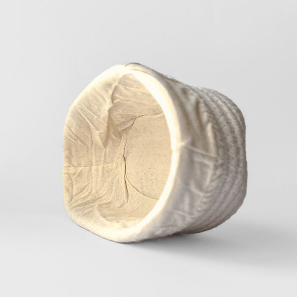 Ošatka z bavlneného pleteného povrazu – oválna, 26 cm, s látkovou plachetkou (750–900 g cesta)