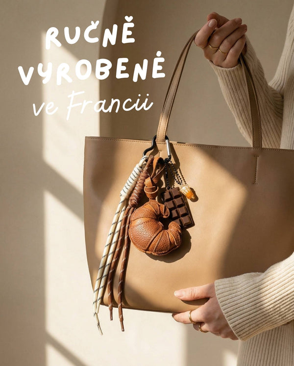 Stylish handbag charm: Croissant & Chocolate