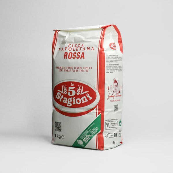 Italská mouka na pizzu Le 5 Stagioni Pizza Napoletana Rossa 1kg balení jemně mletá pšeničná na neapolskou pizzu