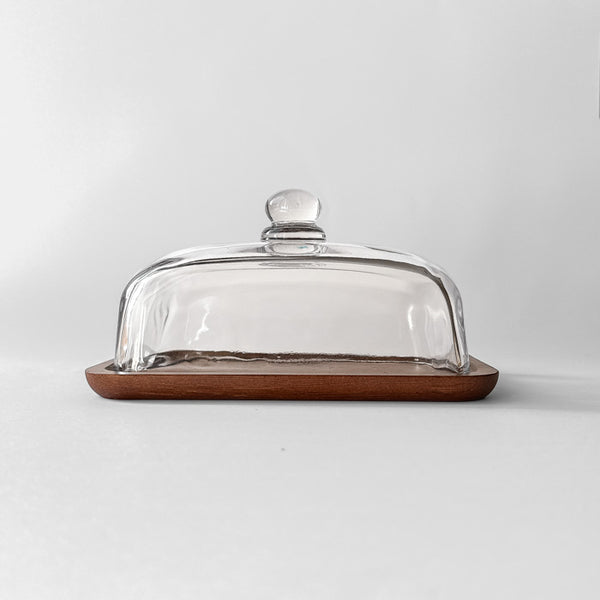 Vintage máslenka z akáciového dřeva