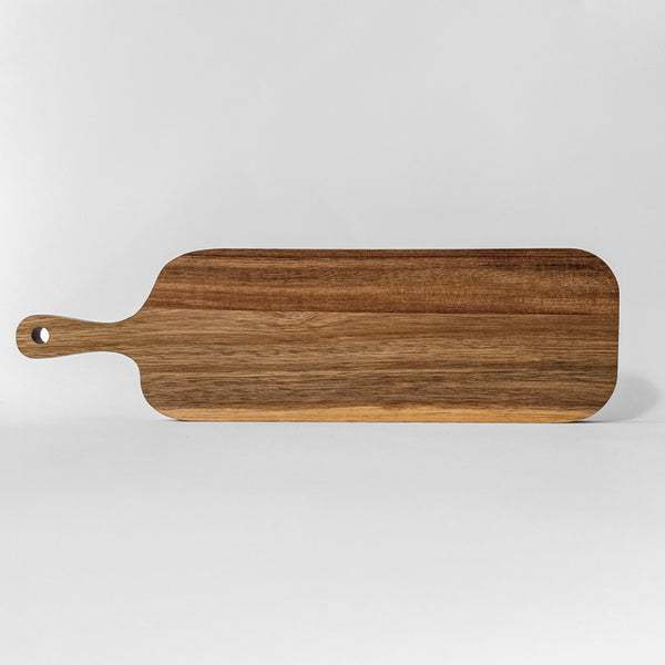 Elegantná oválna servírovacia doska s rukoväťou – orechové drevo, 41 × 12 cm