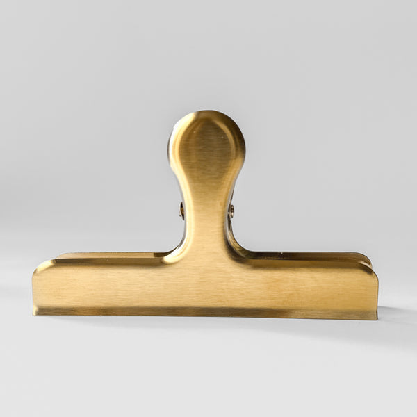 Elegant T-shaped metal clip – large, gold