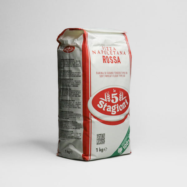 Italská mouka na pizzu Le 5 Stagioni 1 kg bag Pizza Napoletana Rossa výběrová pšeničná mouka z Itálie