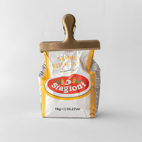 Elegant T-shaped metal clip – large, gold